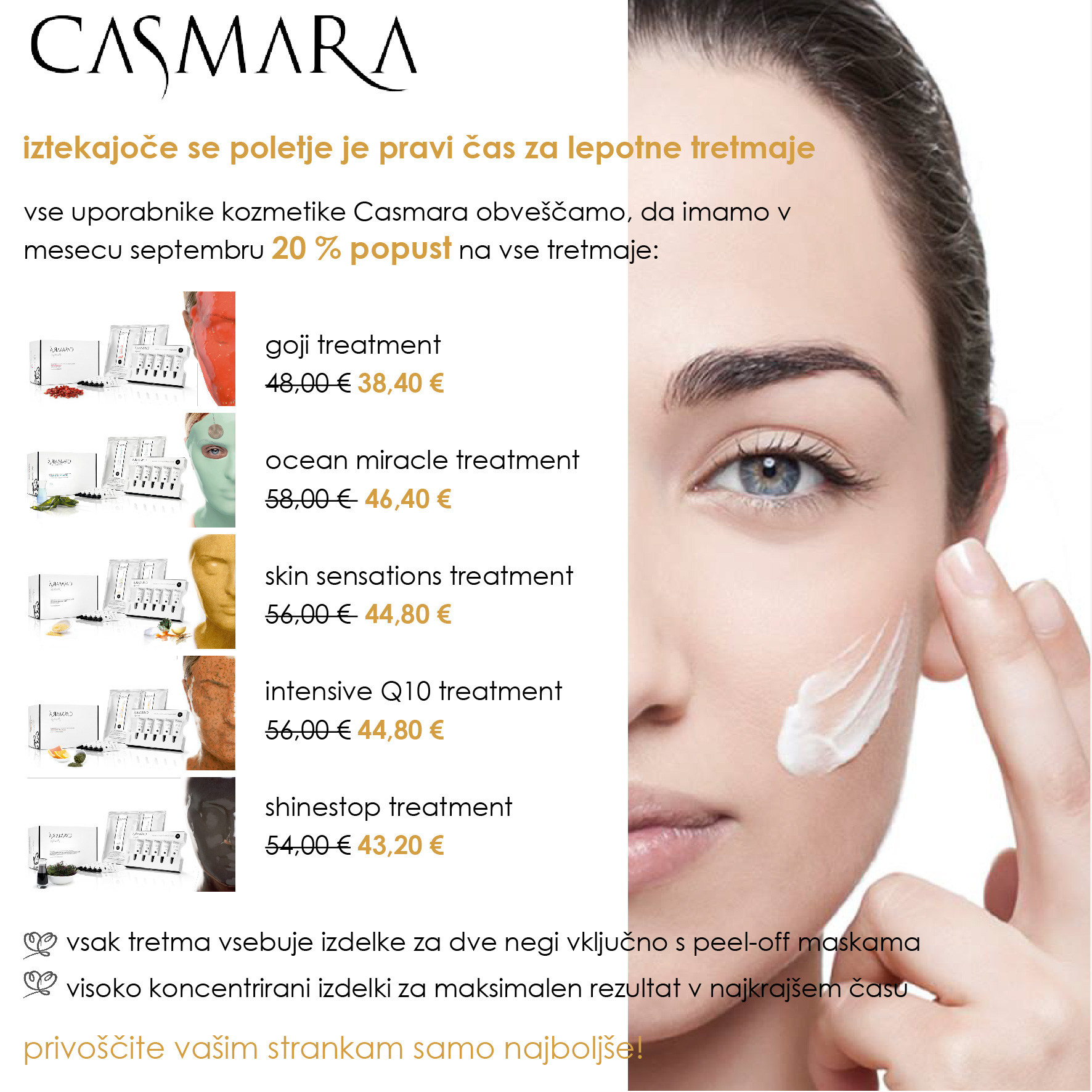 Promocijske cene Casmara treatments