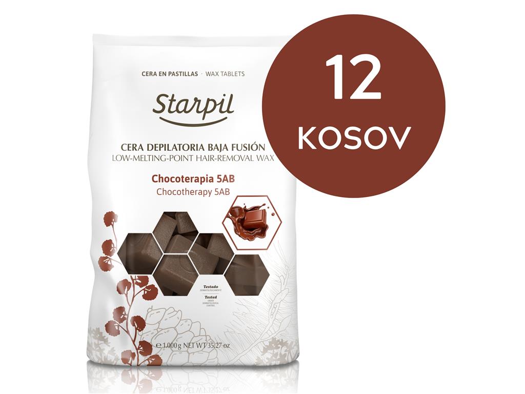 VOSEK ZA DEPILACIJO ČOKOLADA, PLOŠČICE, 12 X 1 KG